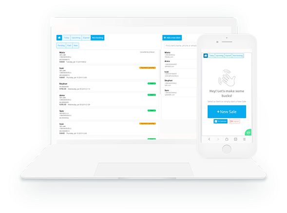 Customer-facing view of SimplyBook.me’s previous system.