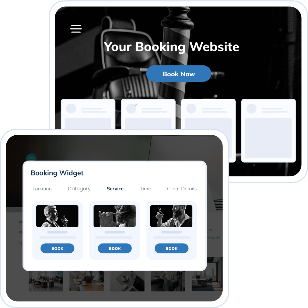 Barbershop widget mockup