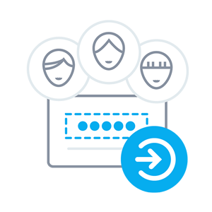 Множество пользователей получают доступ в систему